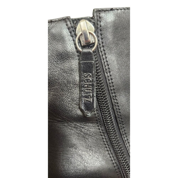 Schutz Black Leather Studded Ankle Boots Women’s 9.5B Rocker Moto Booties Brazil - Picture 10 of 13